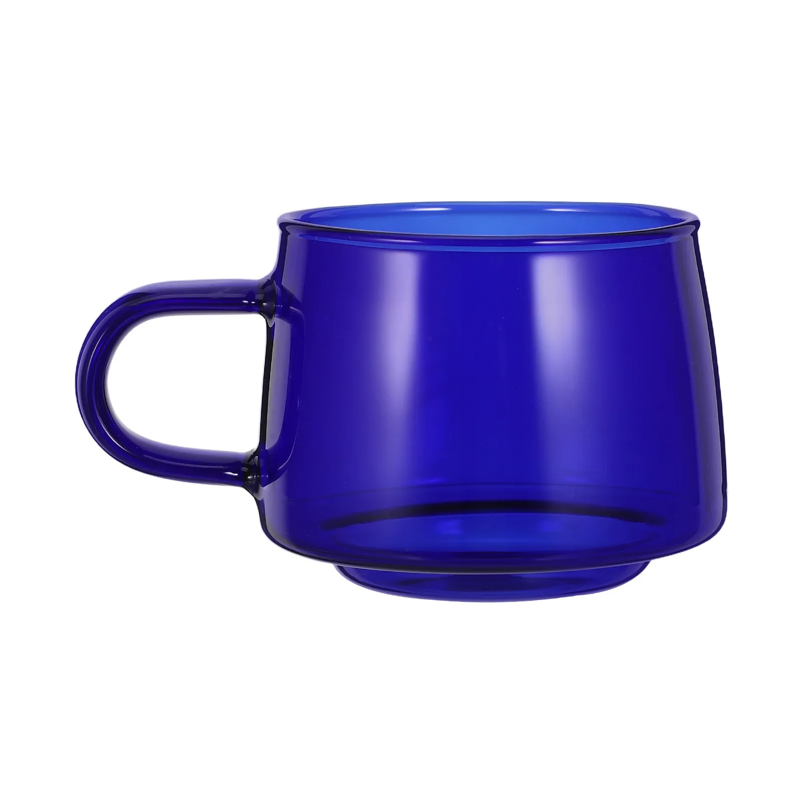 250Ml Decorative Clear Glass Mug Borosilicate Material Ergonomic Handle for Hot Cold Drinks Coffee Tea Latte Cappuccino Office