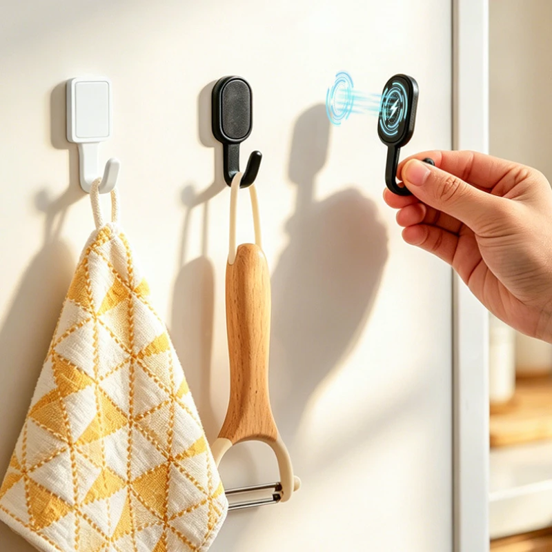 Household Magnetic Hook, No Punching, No Trace, Refrigerator Hook, Door Rear Adhesive Hook, Kitchen Microwave Side Hook