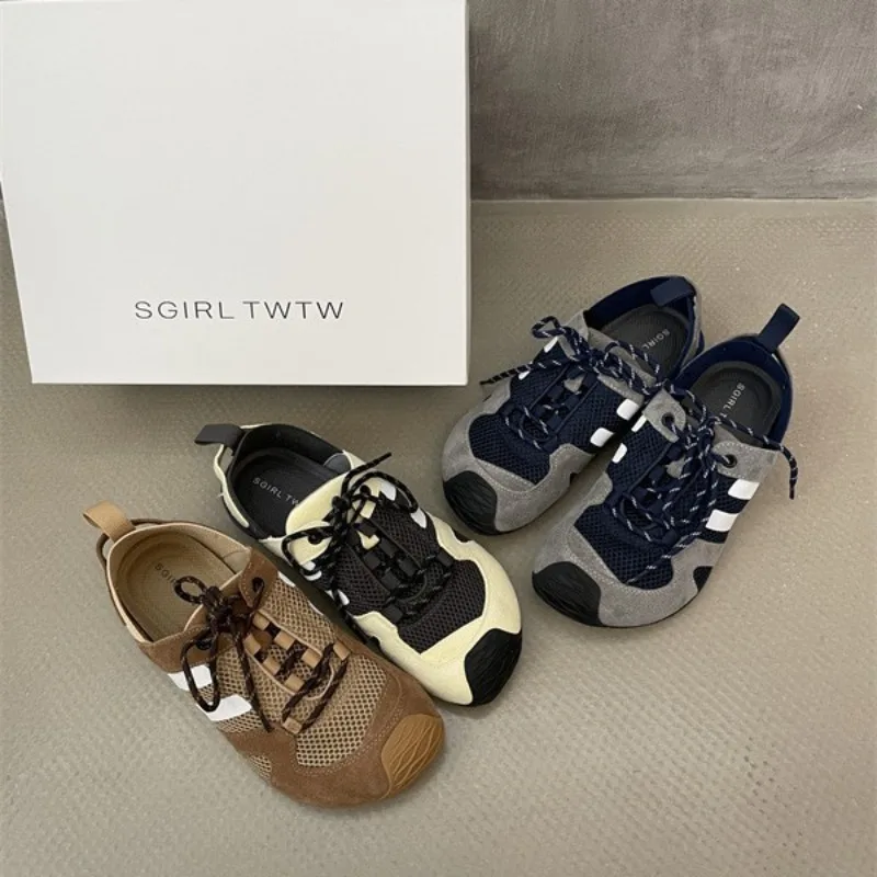 

Ugly Cute Color Matching Casual Sports Moral Training Shoes Women's New Mesh Breathable Non-slip Board Sneakers