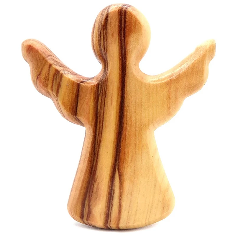 Angel Olive Wood Baptism Prayer Decoration Wooden Crafts Ornaments Gift