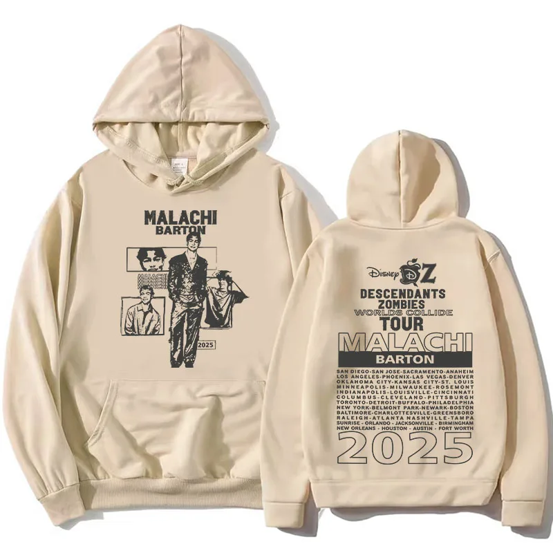 الممثل مالاتشي بارتون هوديس Zzombies Worlds Collide Tour 2025 بلوزات موضة للجنسين ملابس الشارع الشهير كم طويل بلوفرات نسائية