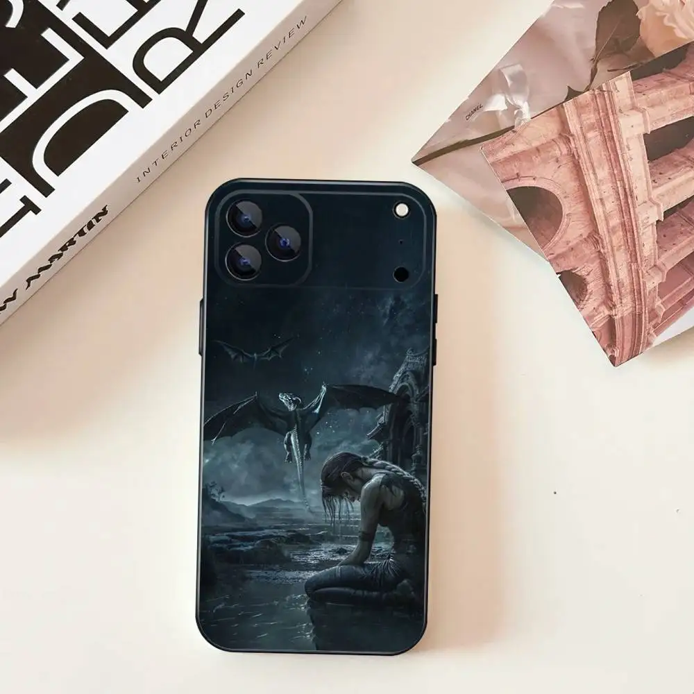 F-quatrième W-Wing Dragon Cool coque de téléphone en Silicone noir souple pour iPhone 17,16,15,14,13,12,11,Pro,Max,Plus,E,SE4,Air,Mini