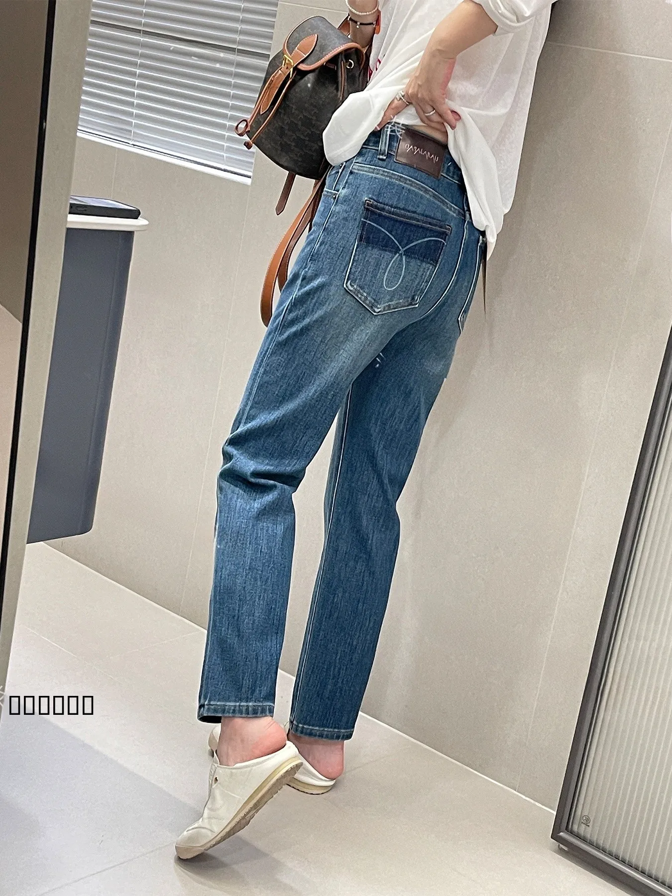 بنطلون نسائي ناعم مطاطي من أربع جهات بقصة ضيقة، جينز بطول تسعة أرباع، كاجوال ومتعدد الاستخدامات، وصول جديد للخريف