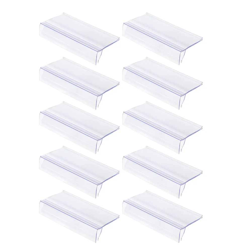

20pcs Clear Plastic Shelf Label Holders For Wire Shelving Retail Store Sign Stand Price Display Tag Card Slot Supermarket