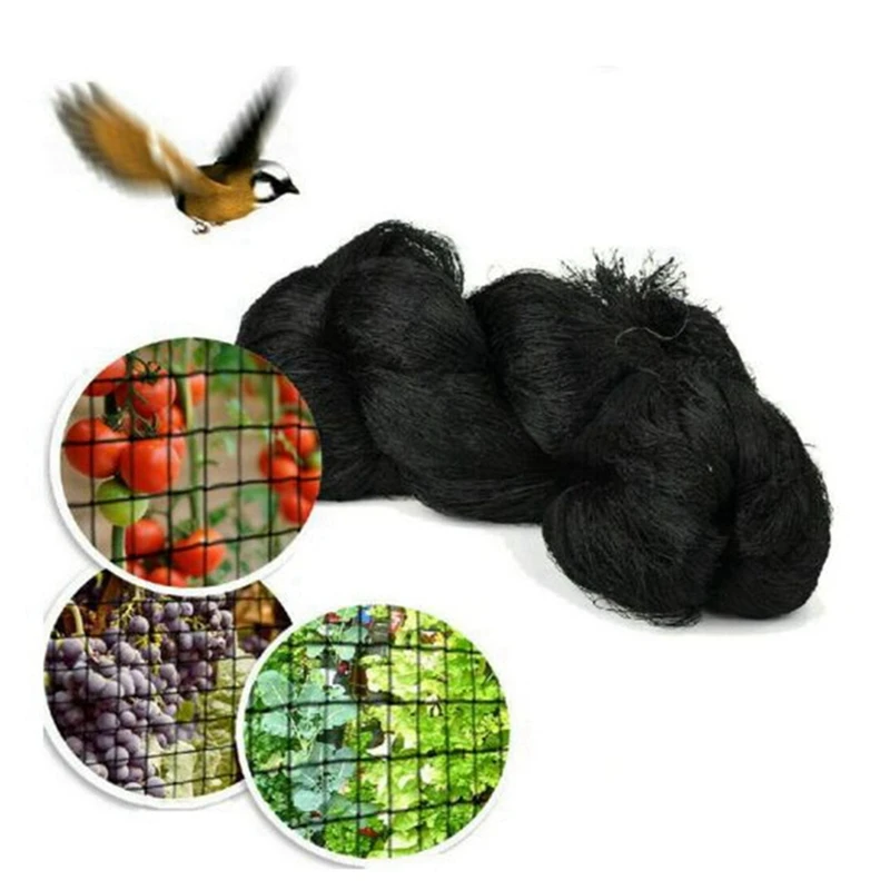 2X Black Nylon Anti Bird Net Netting Mesh For Fruit Crop Plant Tree Bird-Preventing Netting 15X7.5M