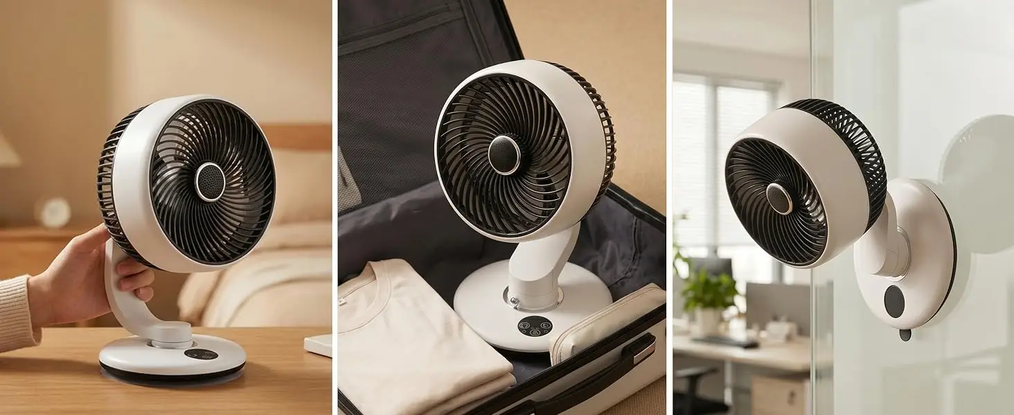 Rechargeable Desk Fan with 120° Oscillation and 90° Tilt — detail 12