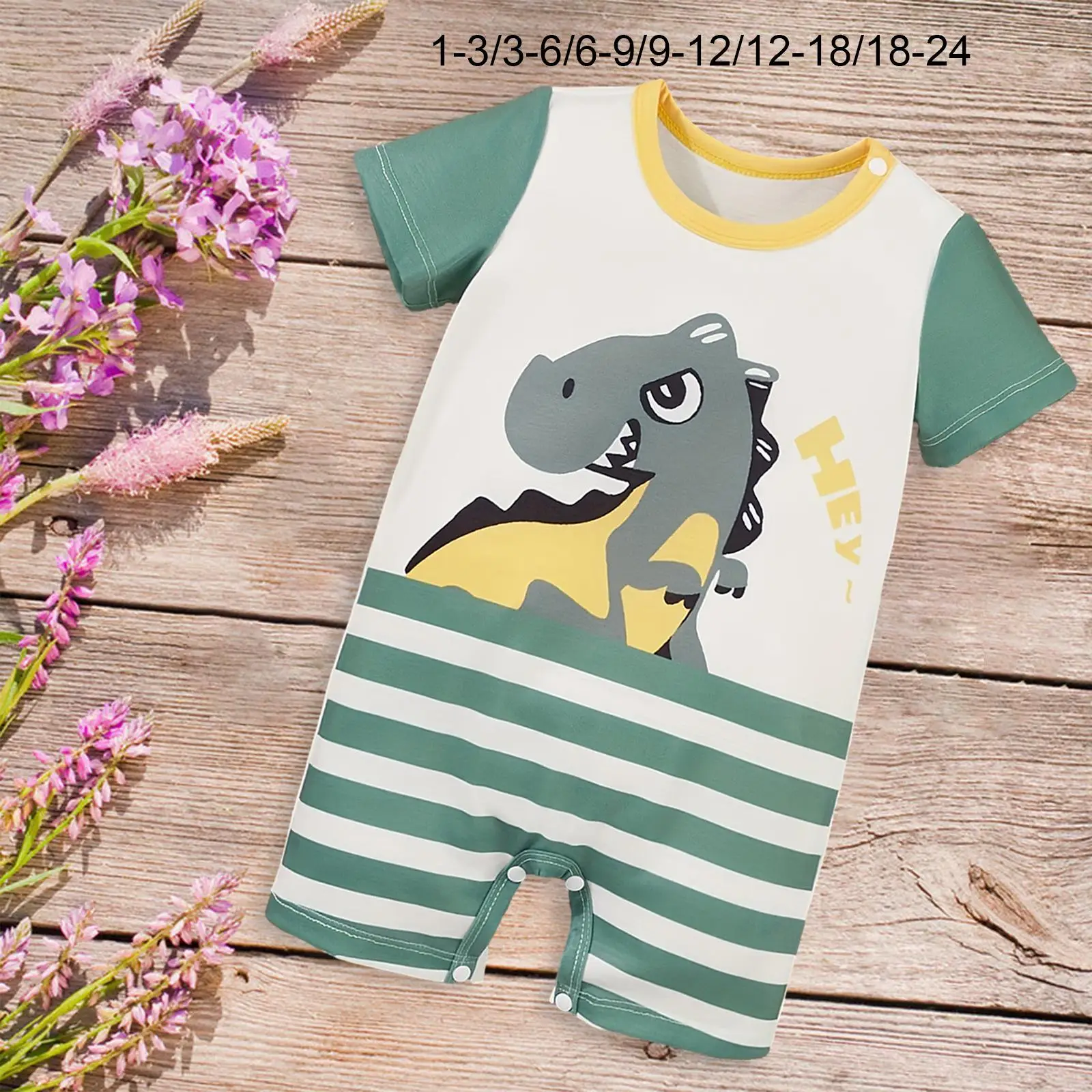 Baby Boys Short Sleeve Romper Clothes with Dinosaur Print Baby Summer Romper for Casual Sleepwear Photo Daily Wear Wedding Party