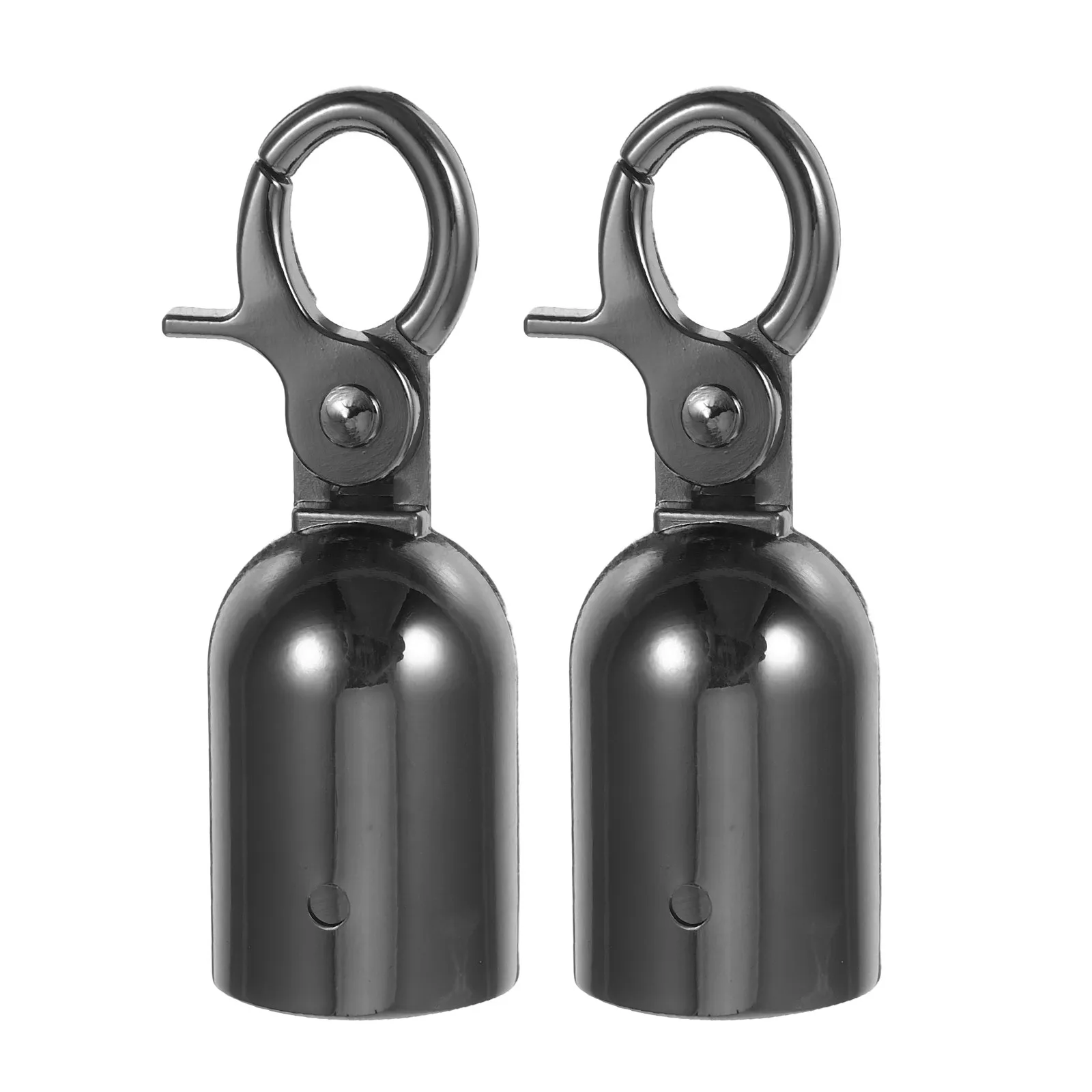 2Pcs Rope End Hook Black Zinc Alloy Heavy Duty Cord End for Barriers Railings Guardrail Rope Caps Secure Connections