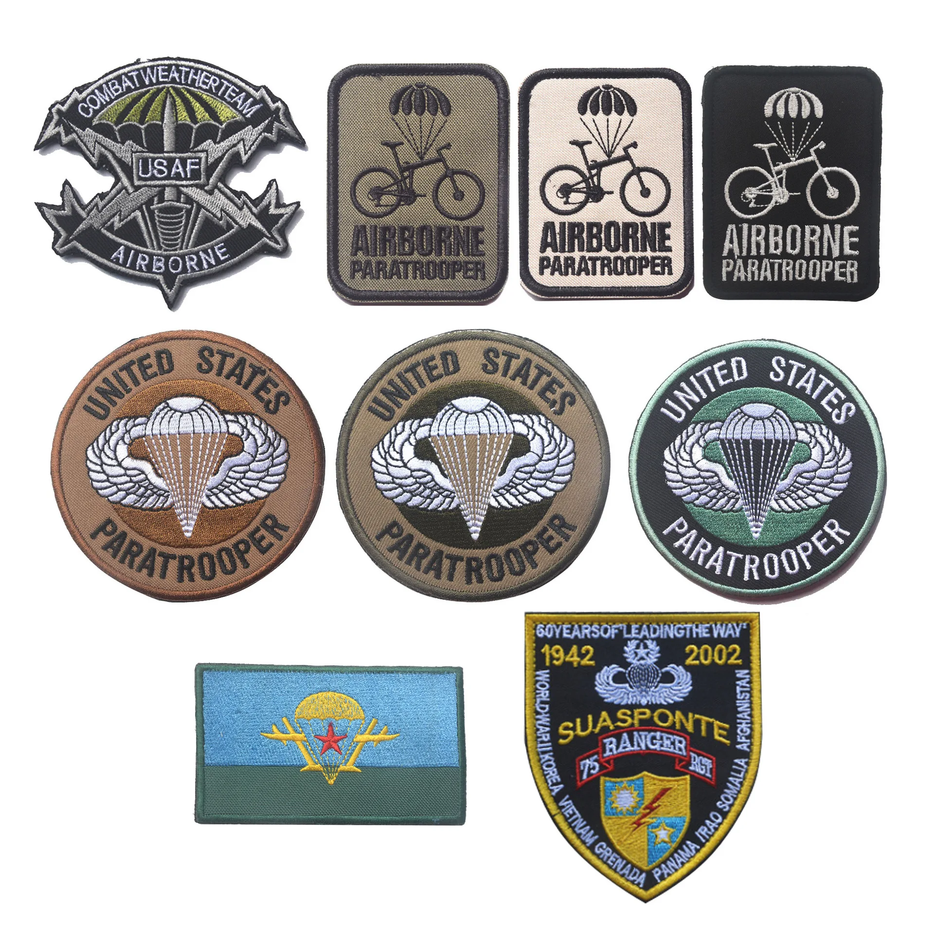 82nd 101st Airborne Paratrooper Bike Parachute Patches Military Armband Tactical Patch badges