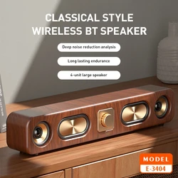 Luxurious Sound Experience 2024 New Stylish Retro Home Wireless Bluetooth Speakers Portable Double Horns Stereo Bar Sound Box