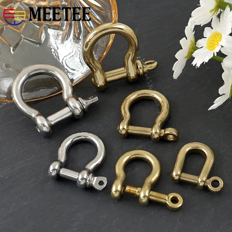 

2/5Pcs 6-10mm U Shackle Metal Bow Buckle Luggage Bag Strap D Ring Adjust Detachable Buckles Hardware Accessories for Handbags