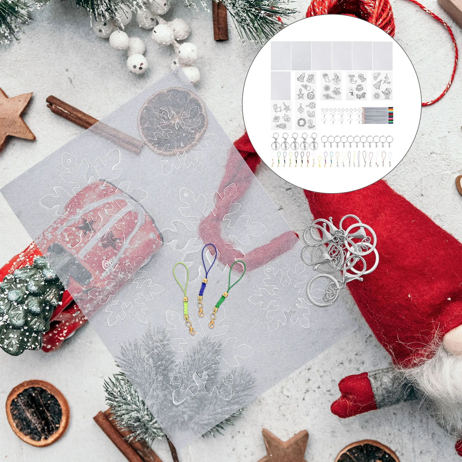 

1Set Heat Shrink Sheet Material DIY Xmas Craft Pieces for Handmade Accessories Creative Art Projects Christmas Drawing Sheets