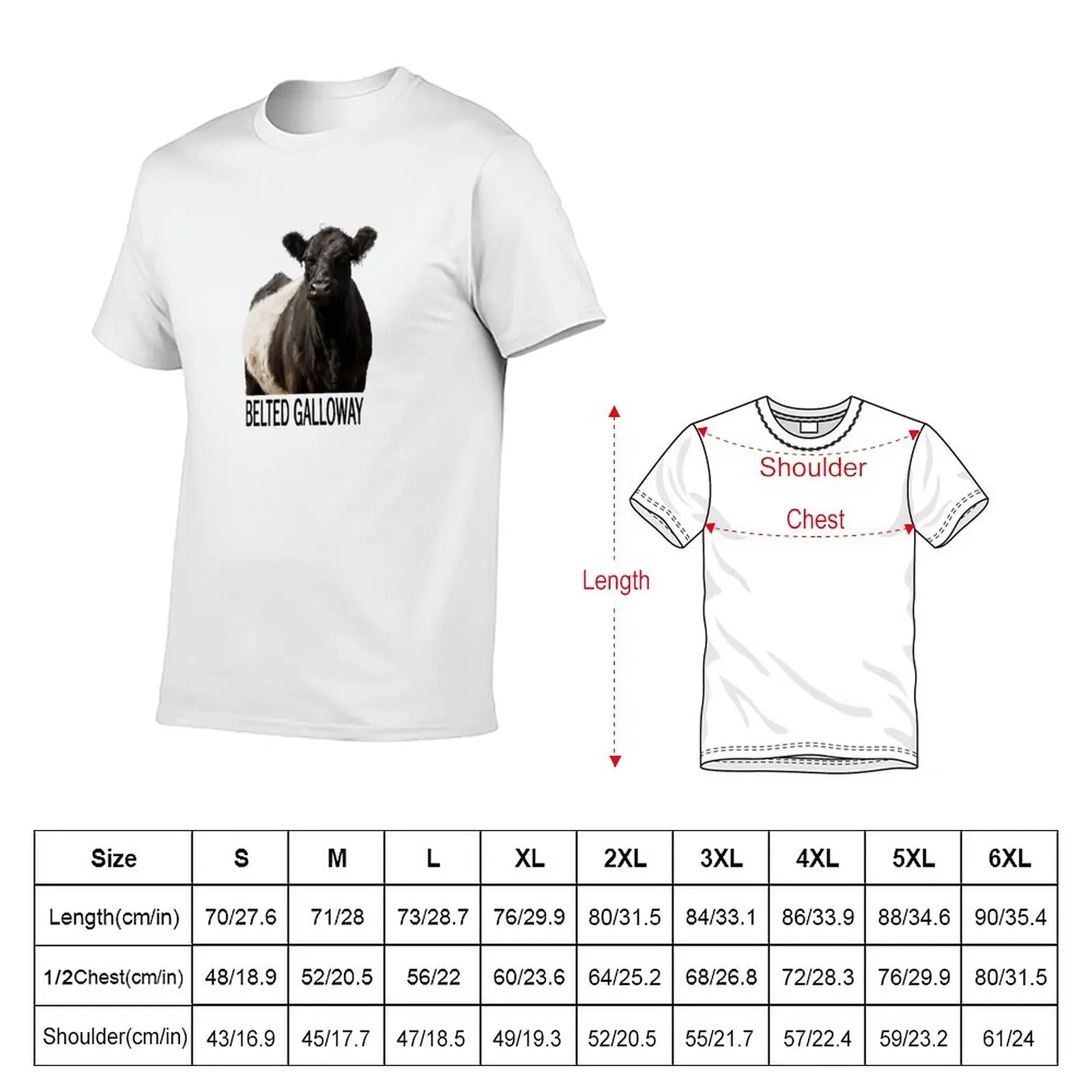 Belted Galloway Cow Portrait with Text T-Shirt sublime customs mens t shirt