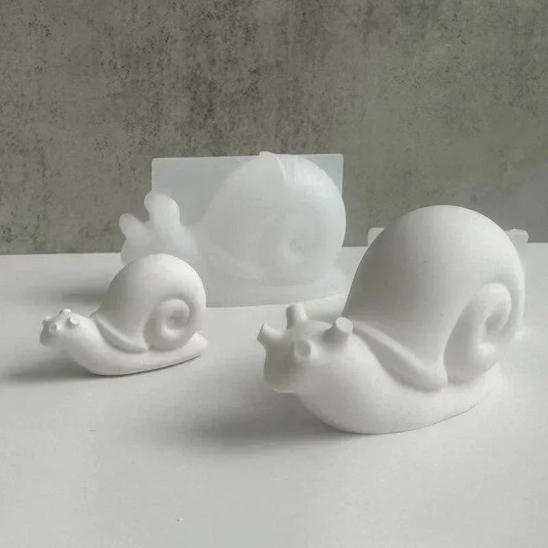 Cute Snail Animal Silicone Casting Mold Crystal Epoxy Resin Mold Snail Making Home Decor Plaster Mold