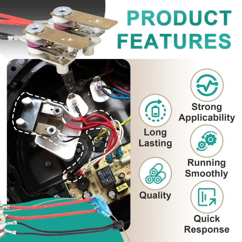 Pressure Sensors Replacement for Electric Pressure Cooker Repair, 2 Piece Metal Housing Unit with Wire Detail and Size Reference