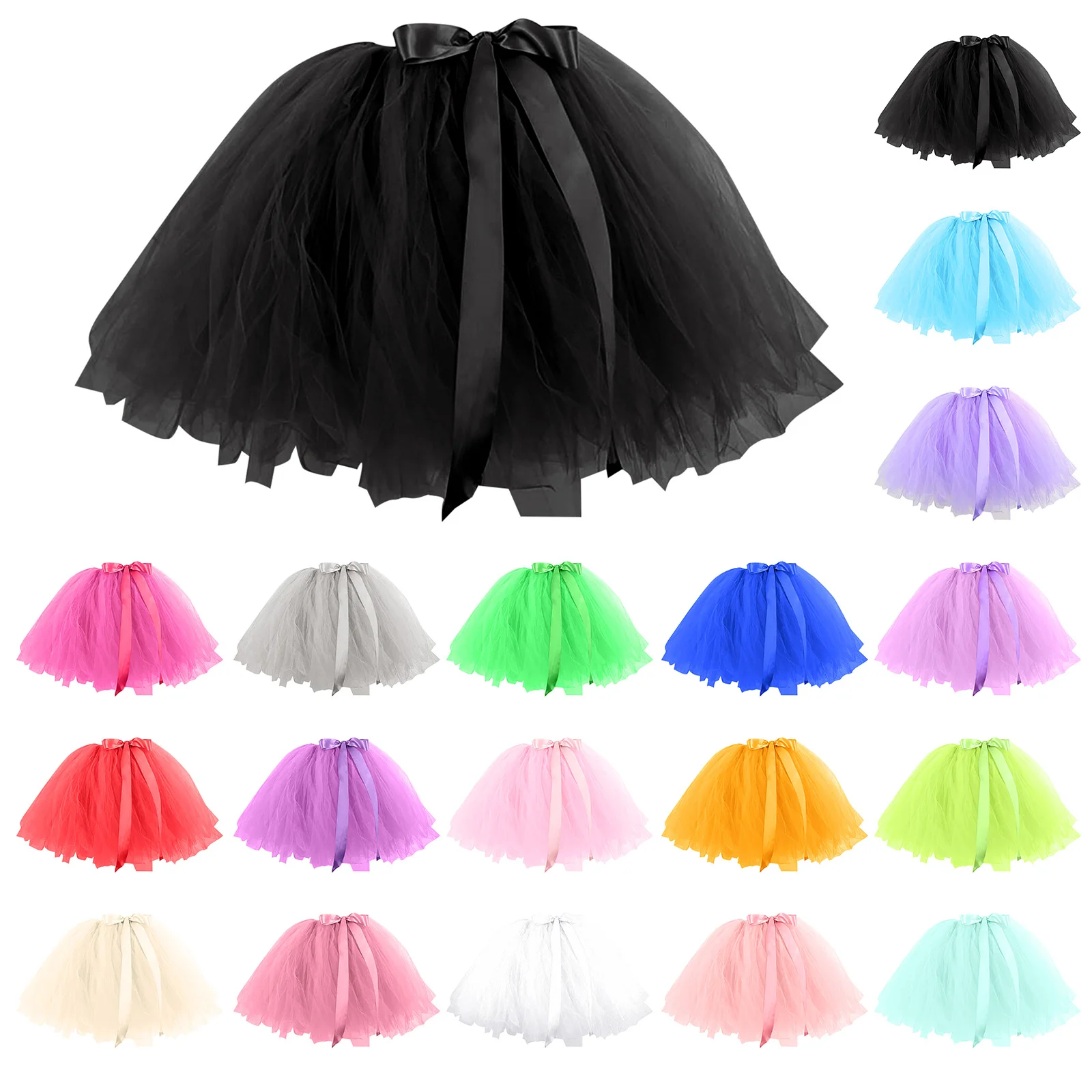 

Women Holiday Party Fashion Tutu Skirt Birthday Cake Skirt Solid Color Mini Puffy Skirts Petticoat Women Jupe Femme Faldas 2023