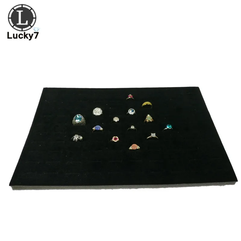 100-position Ring Tray Velvet Sponge Ring Display Box Cardboard Jewelry Storage Box Dust-proof Cover Tray