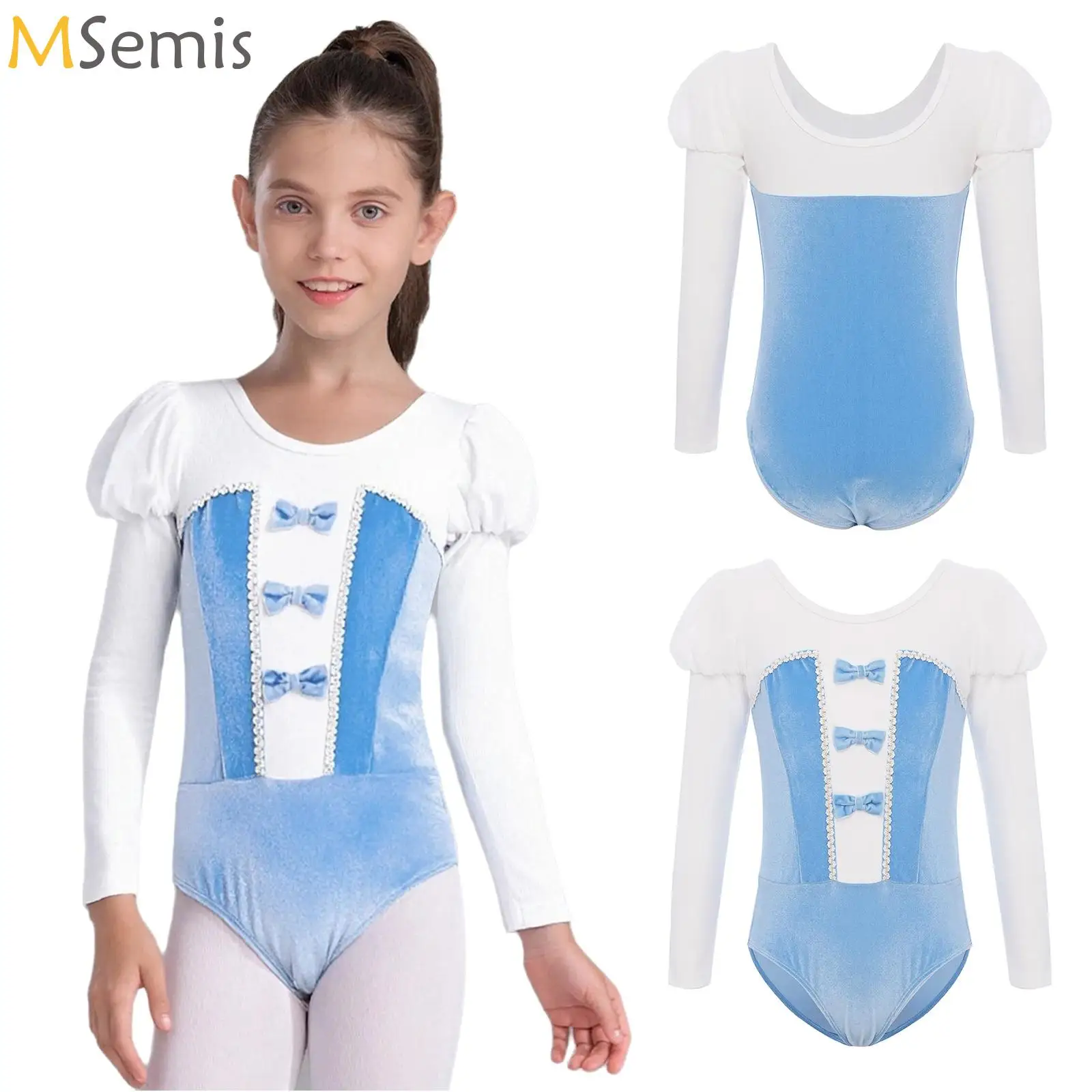 

Girls Princess Vintage Ballerina Dance Costume Rhythmic Gymnastics Artistic Figure Skating Ballet Jersey Bowknot Ballet Leotard