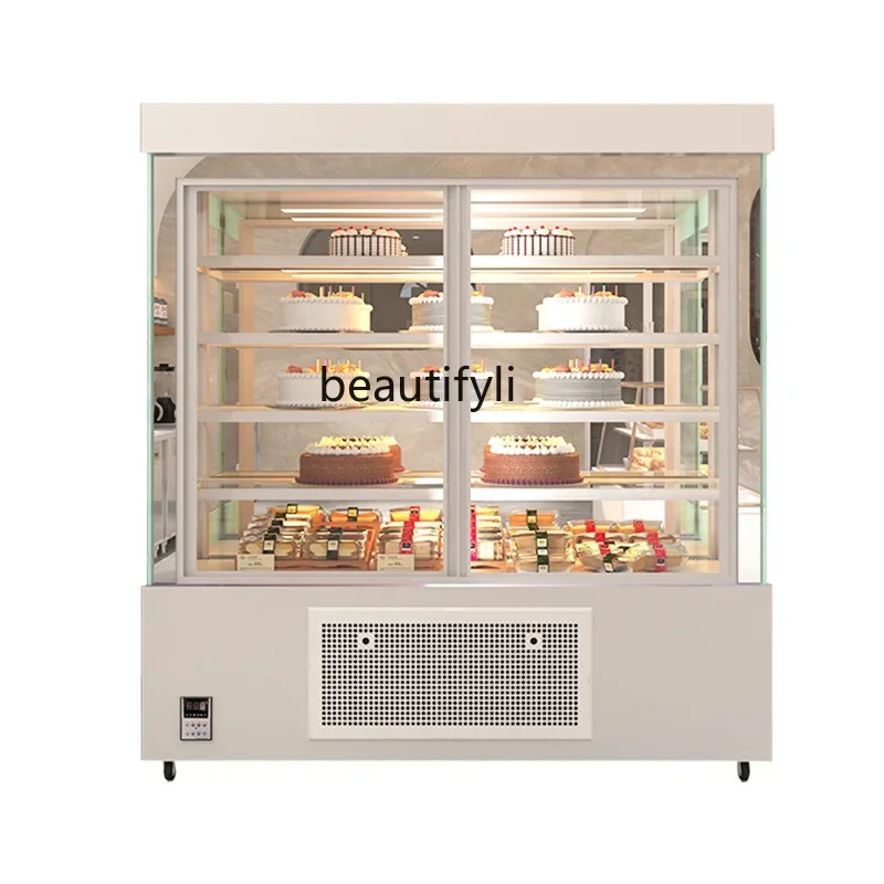 

Vertical Cake Counter-Style Refrigerated Display Cabinet Fruit Fresh Cabinet Front Door Freezer Commercial Western Beverage