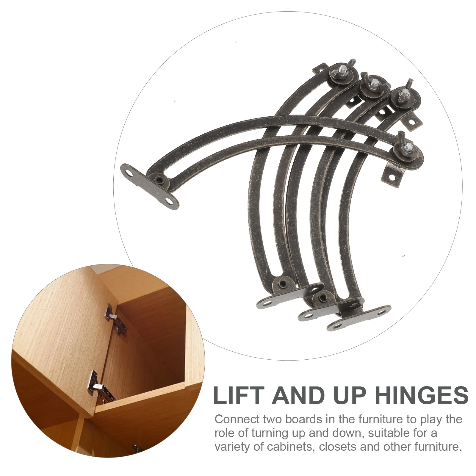 

4pcs Lift Up Hinge Soft Close Cabinet Hinges For Kitchen Wardrobe Cupboard Door Lid Support Damping Hinge Heavy Duty Furniture