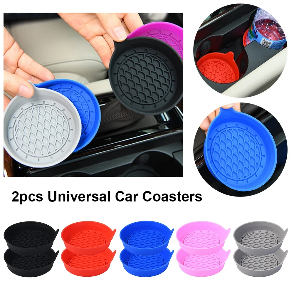 PCS Car Cup Coaster Universal Non-Slip Cup Holders Silicone Anti-skid Cup Bottle Mat Car Cup Holder Car Interior Accessories