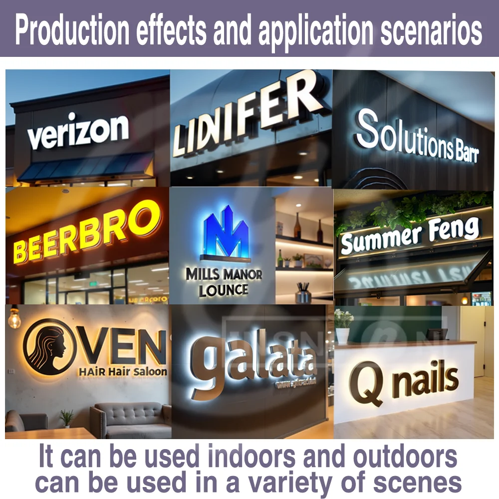 رسائل ثلاثية الأبعاد علامة أكريليك مخصصة النيون الفاخرة شعار العلامة التجارية الأعمال Led علامات لافتة ضوء ملصق رسالة لافتات شركة مضيئة