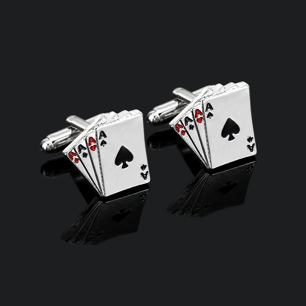 Personality Poker AAAA Cufflinks&Tie Clip Set For Men Shirt Suit Tuxedo Blouse Jewelry Accessories