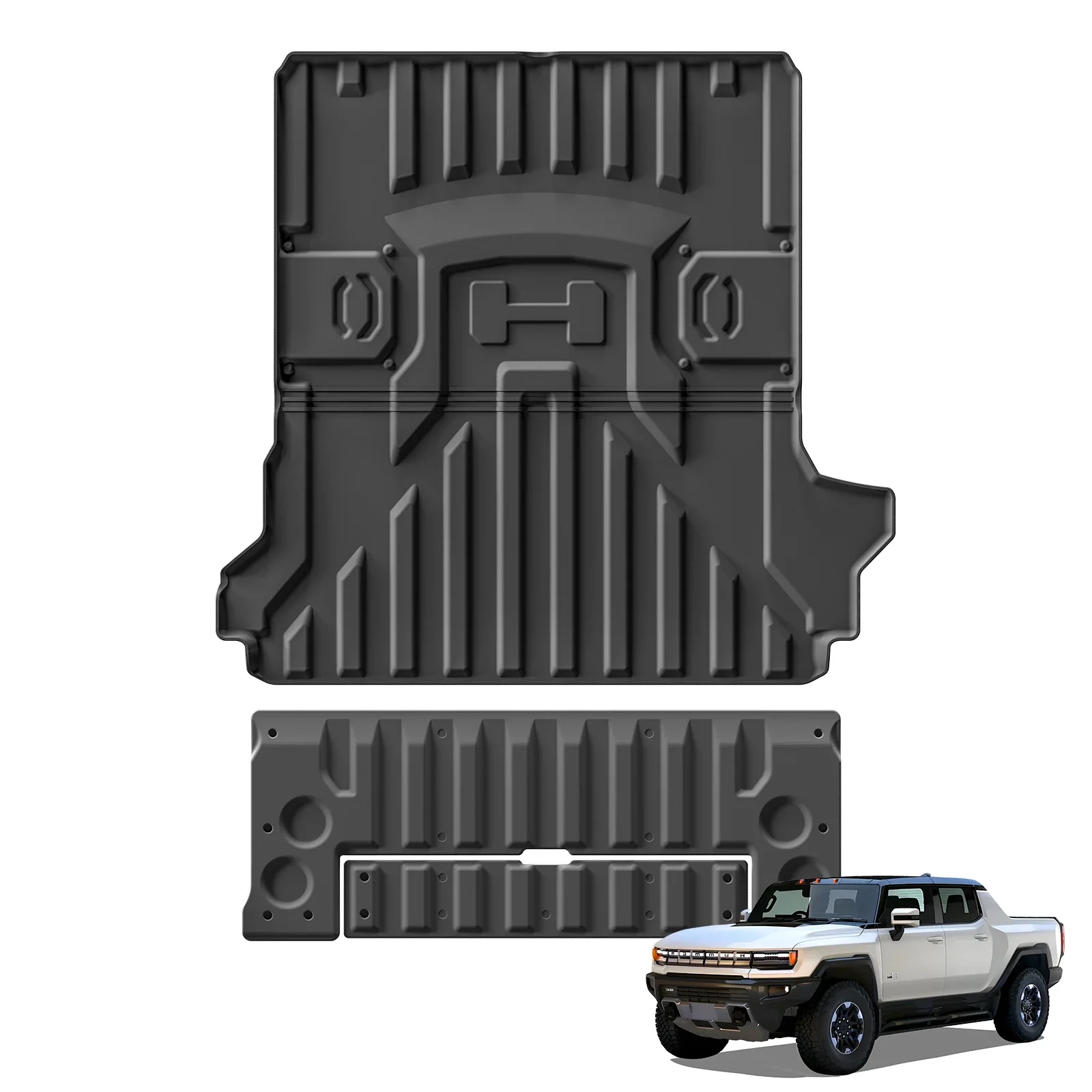 

LUCKEASY for GMC Hummer EV 2022-2024 Car Trunk Mat Accessories Cargo Liner Protective Pad TPE Front Rear Trunk Pad