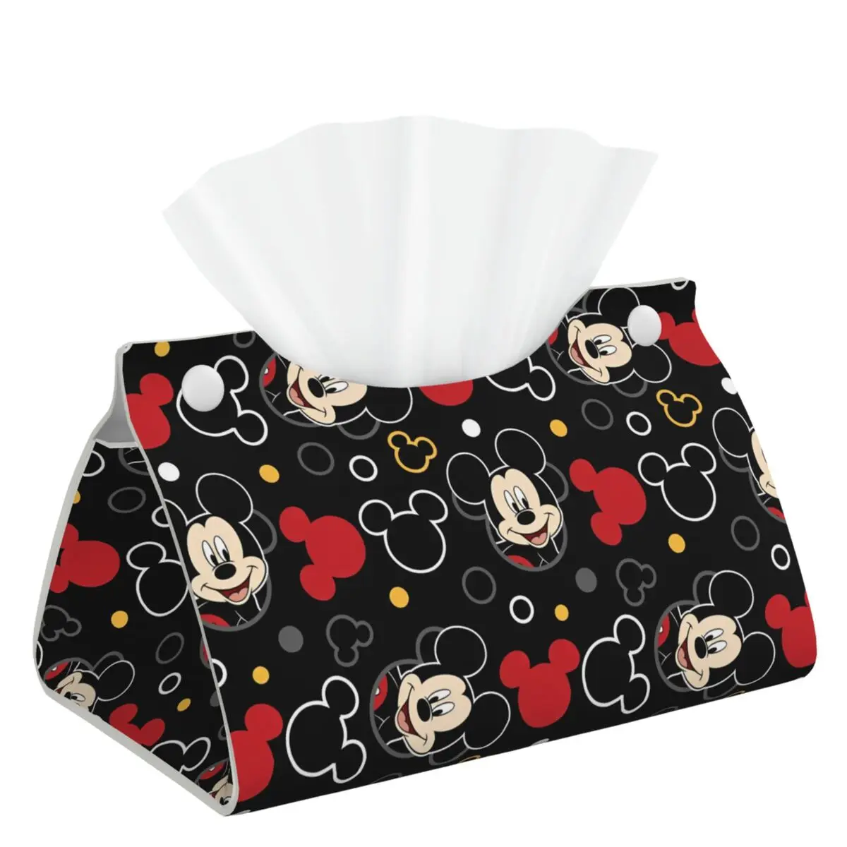Elegante Mickey Mouse Minnie caja de pañuelos soporte de cubierta caja de pañuelos de cuero organizador para el hogar coche Oficina
