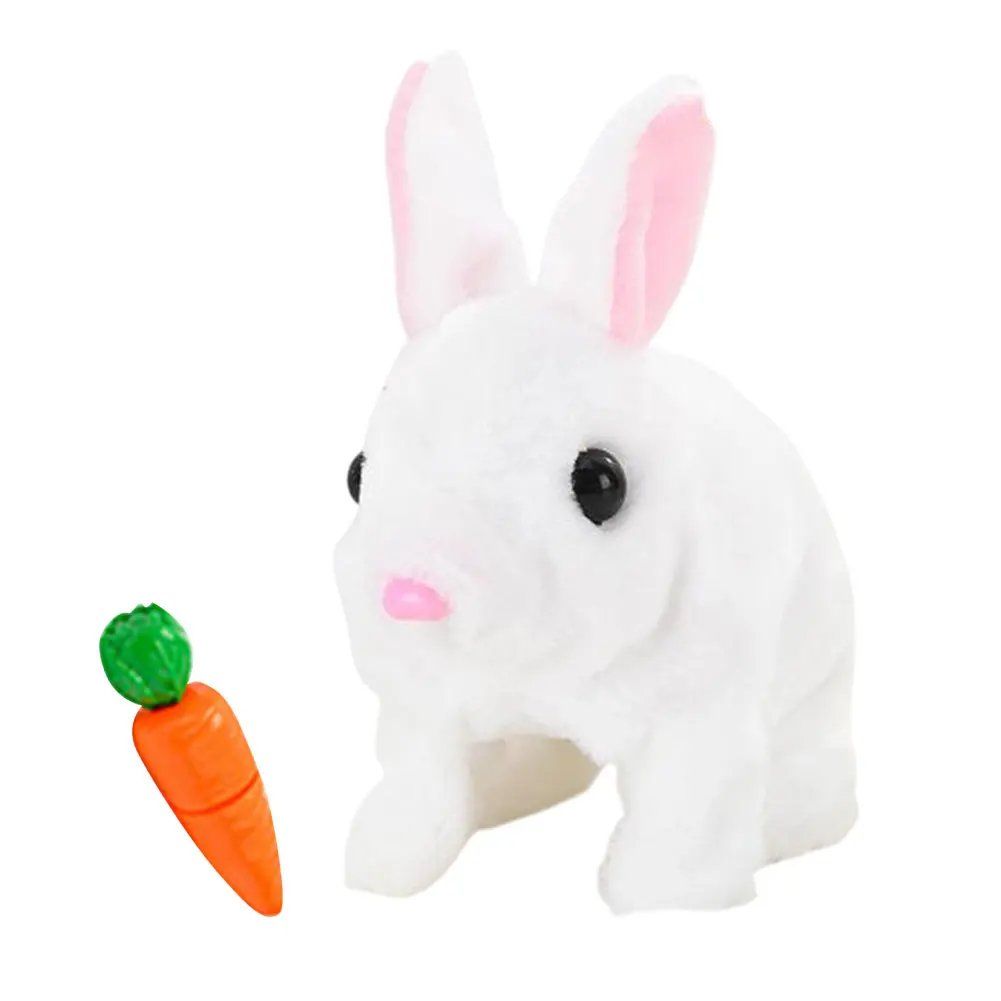Animal de compagnie électronique interactif avec sons et mouvements, lapin réaliste, jouet de pâques en peluche, cadeau pour les tout-petits
