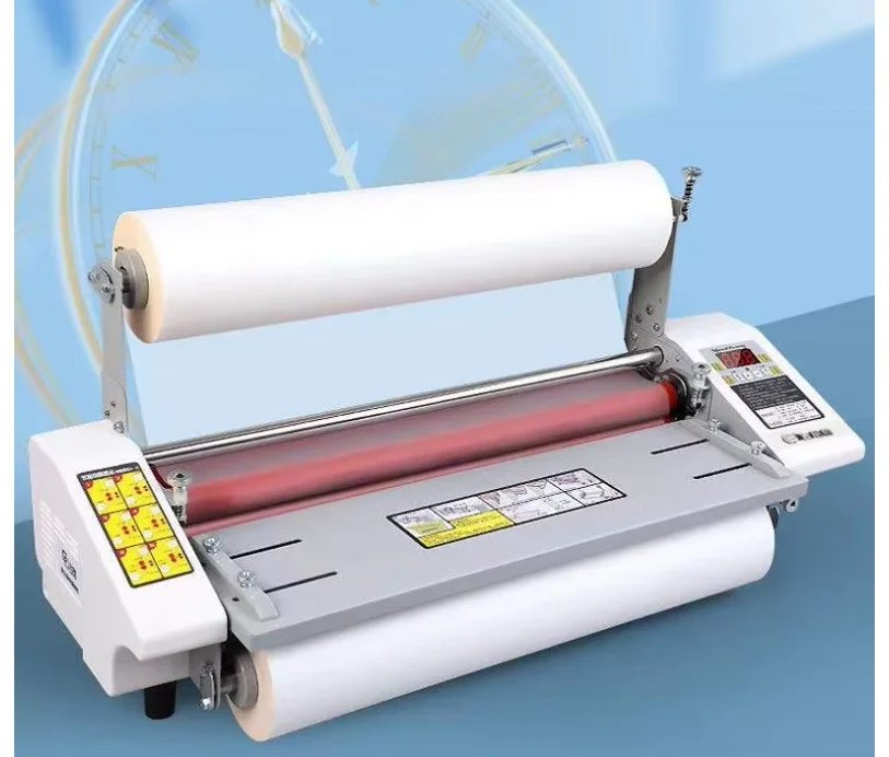 Hot Roll Laminating Machine with 4 Rubber Rollers 440mm + 2 Rolls Film