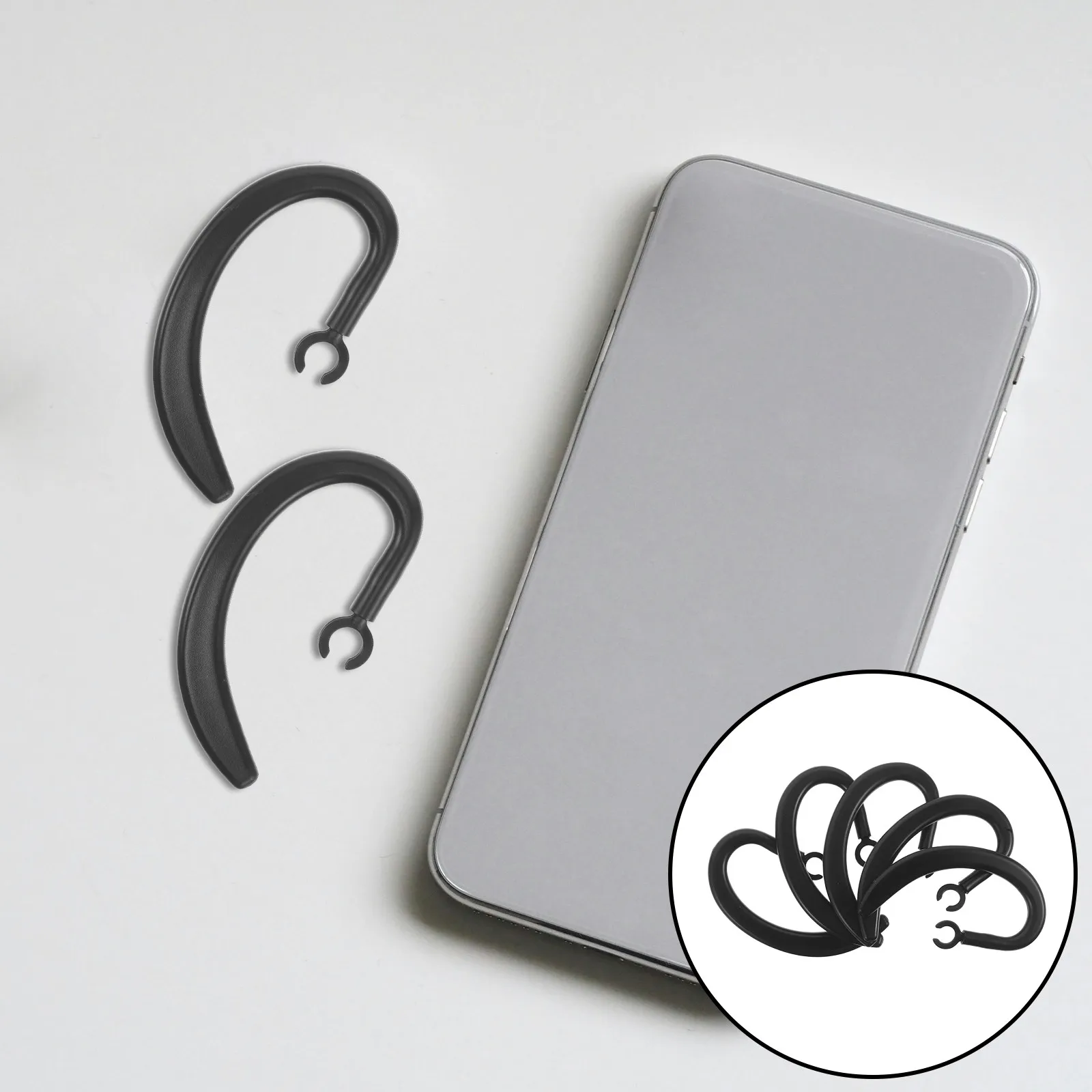 

10Pcs Black Adjustable Ear Hooks for Earbuds 6Mm 7Mm Rotatable Telescopic Ear Clamp Anti-Slip Secure Fit Cycling Sports Workout