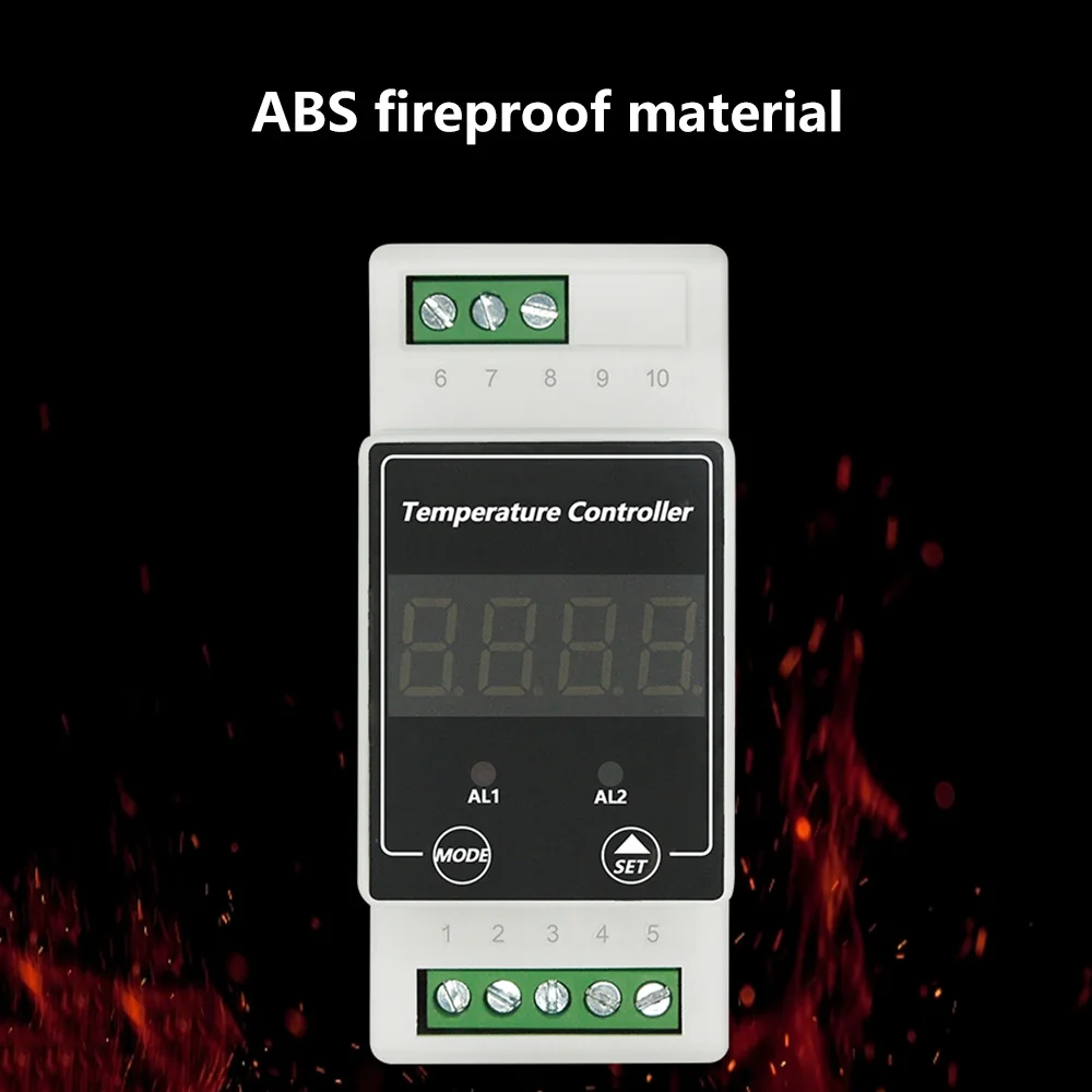 DC8-24V AC100-240V DIN Guide Rail Thermostat LED Digital Temperature Controller Suppoet Thermal Resistance/Thermocouple Sensor