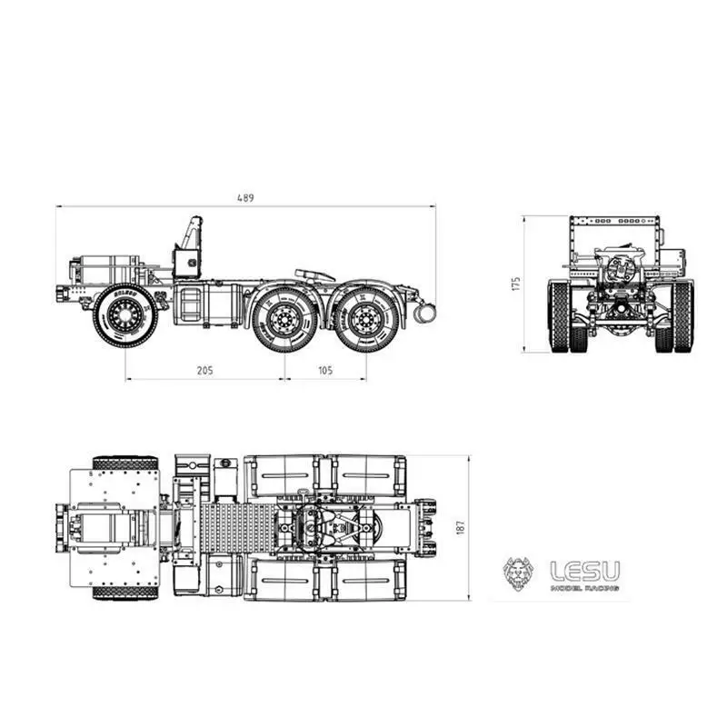 LESU RC Car Metal 6 x4 Chassis Gearbox DIY TGX per Tamiyay 1/14 telecomando trattore camion rimorchio modello giocattoli TH16374