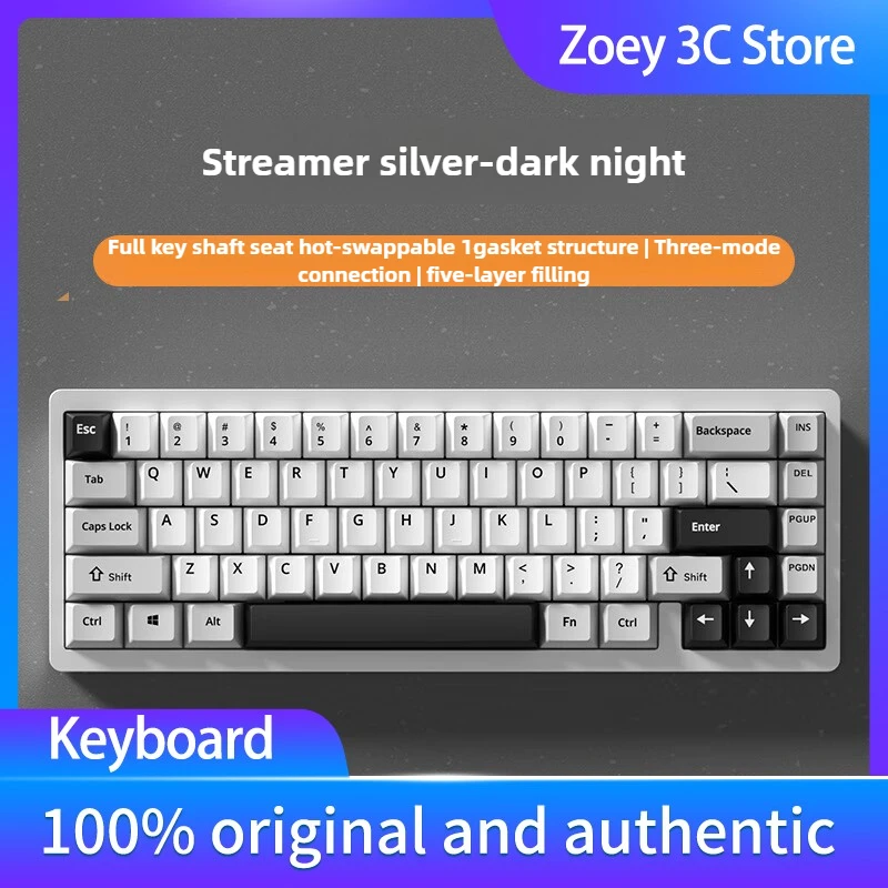 Lucky65 Customized Mechanical Keyboard Finished Aluminum Tuo RGB Backlight  Wireless Bluetooth Three-mode GASKET Structure