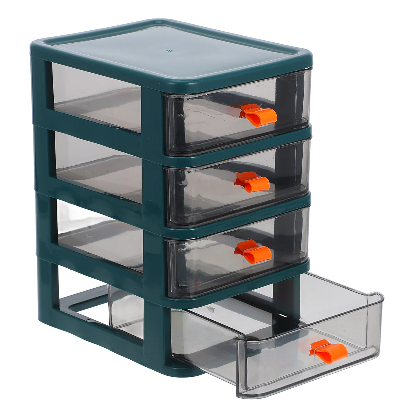 

Компактный 4-уровневый прозрачный пластиковый органайзер для хранения с выдвижными ящиками для стола, туалетного столика, кухни, небольших помещений, штабелируемые контейнеры для хранения с ящиками