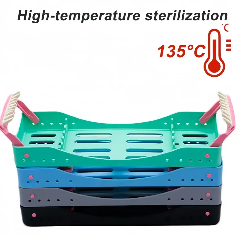 Dental Sterilization Instrument Box For Composite Resin Filling Spatulas Plastic Sterilization Tray Placing Rack Tray Holder