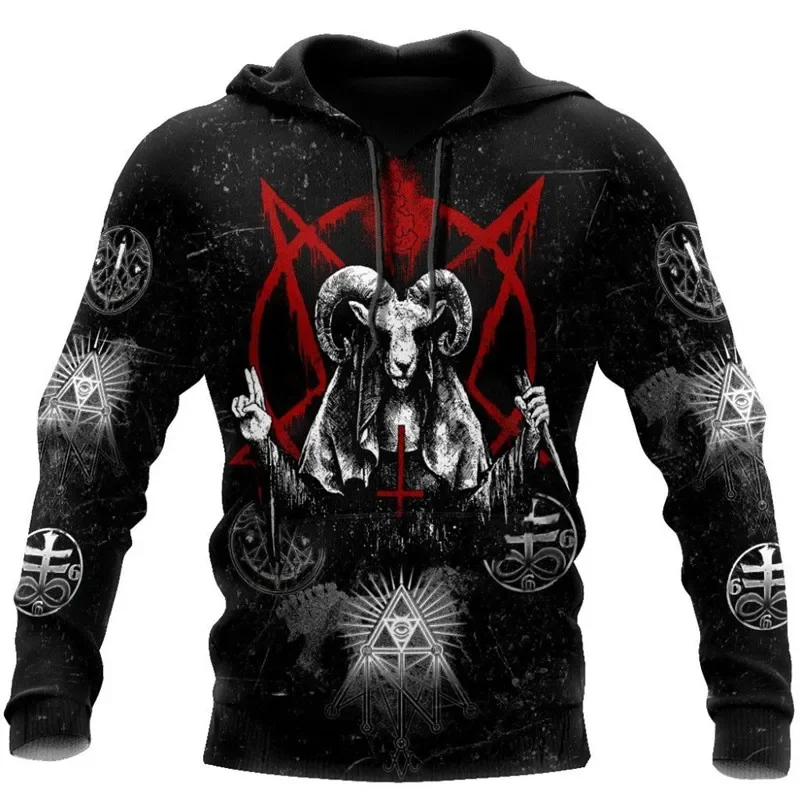 New dark Satan 3D AOP fashion Hoodie men\'s Hoodie Sweatshirt Unisex zipper Pullover casual jacket Sweatshirt