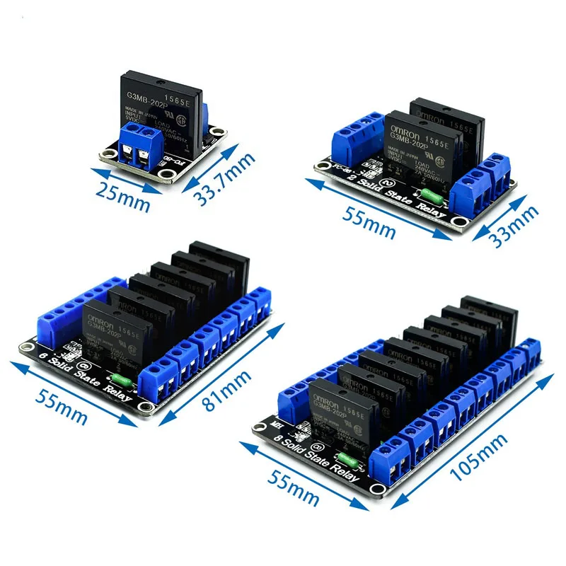 1~50Pcs 1/2/4/8-Circuit 5V Low-level Solid-state Relay Module with Fuse Solid-state Relay 250V2A