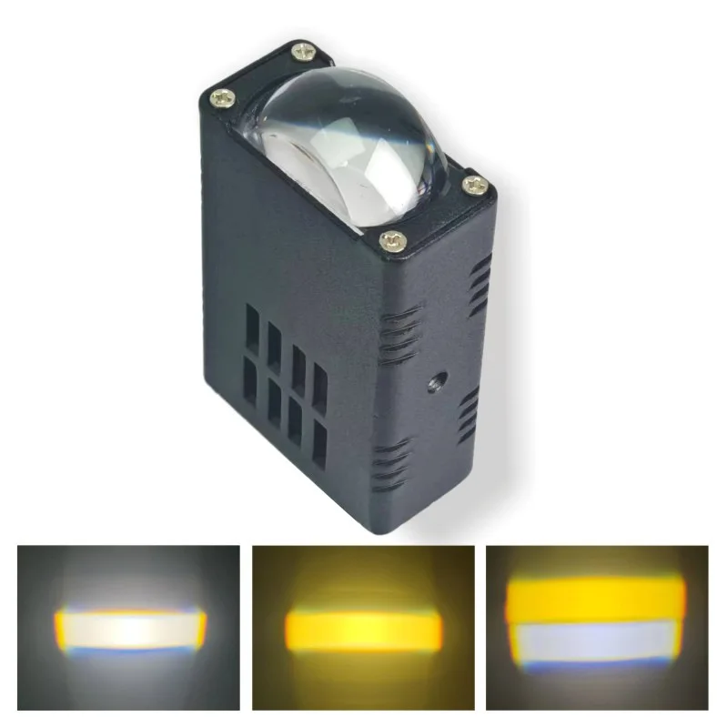 

2 шт. автомобильных передних фар-грилей с LED-подсветкой i17, 1,5-дюймовый двухцветный прожектор, модуль матричной противотуманной фары для мотоцикла