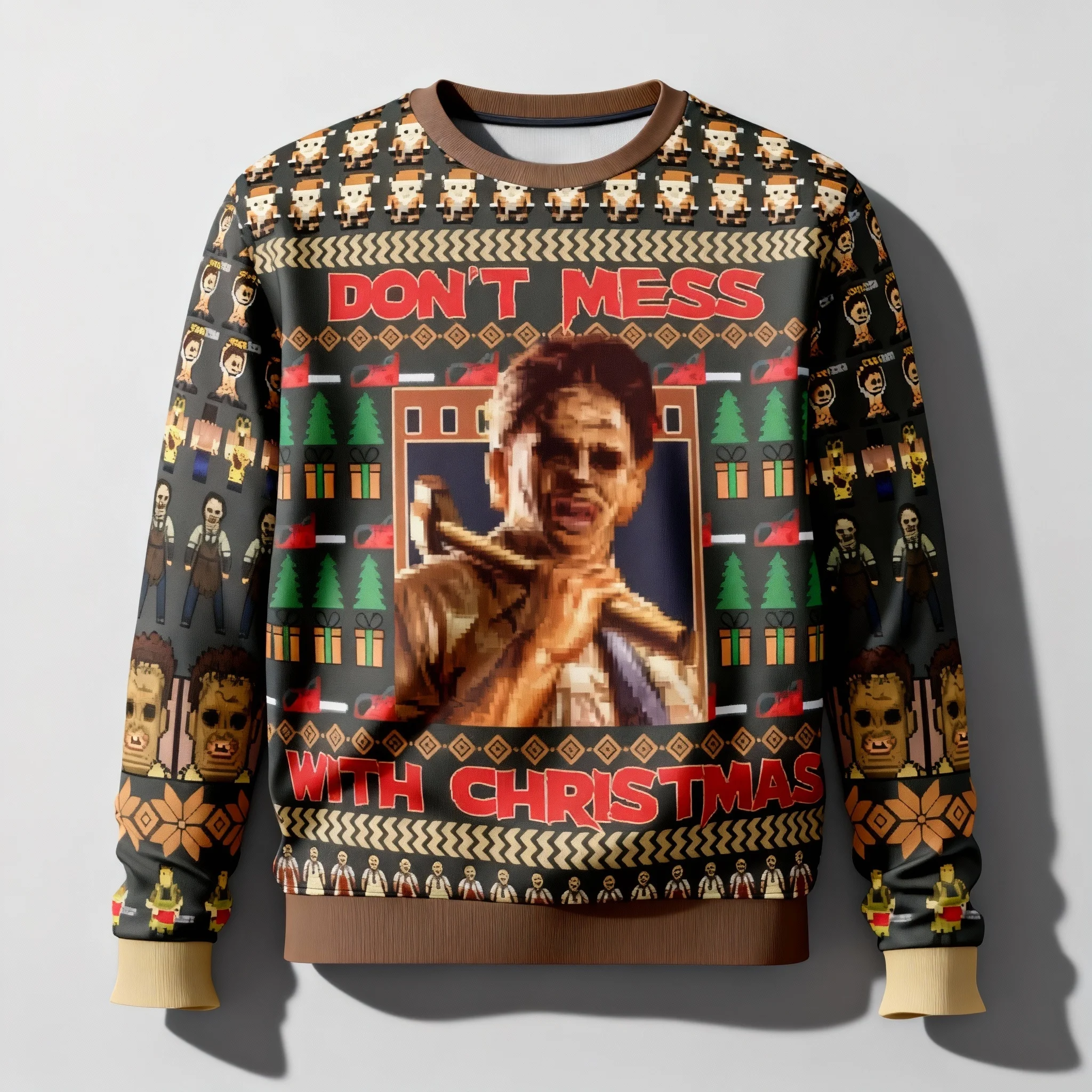 سلسلة ألعاب الفيلم الكوميدي GTA5 Emojis سترة قبيحة لحفلة عيد الميلاد مع قلنسوة هدية للكبار للخريف/الشتاء