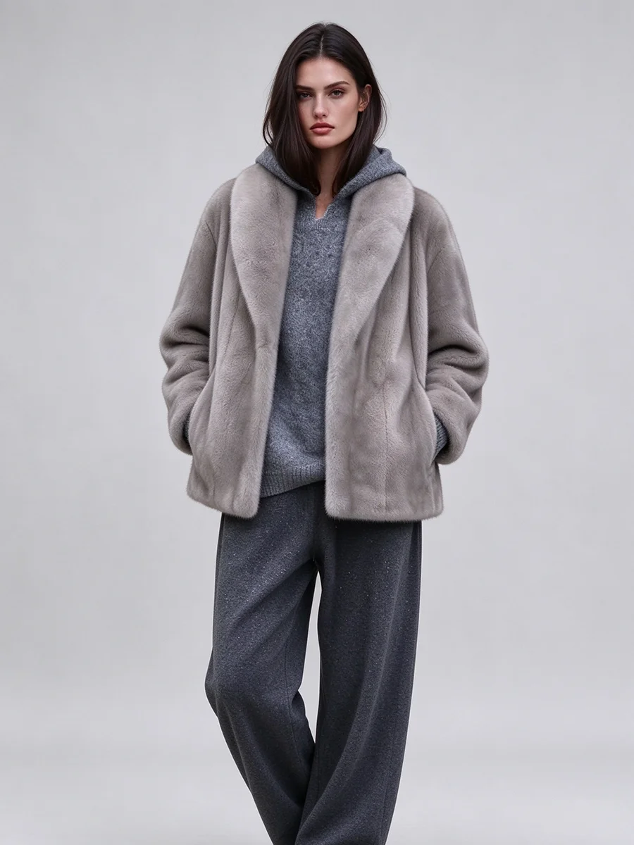 LIMO 2026 New Women Luxury Faux Mink Fur Jacket Oversized Soft Fluffy Winter Warm Coat