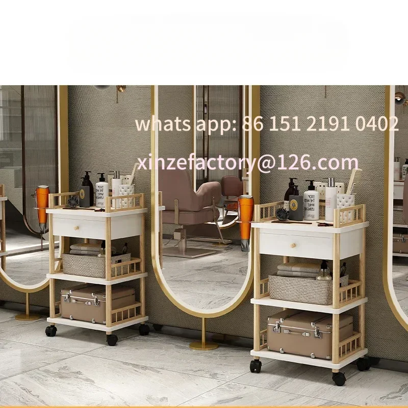 عربة أدوات صالون الحلاقة القابلة للتخصيص، عربة صالون تجميل لتصفيف الشعر، تخزين للمعدات الاحترافية