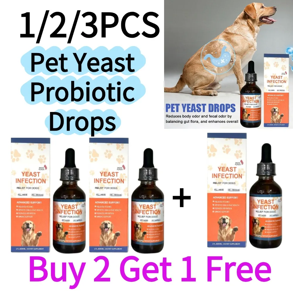 3pcs(Buy 2 Get 1 Free)Pet Yeast Probiotic Drops - Gut Health Supplement for Dogs & Cats Supports Digestive Health