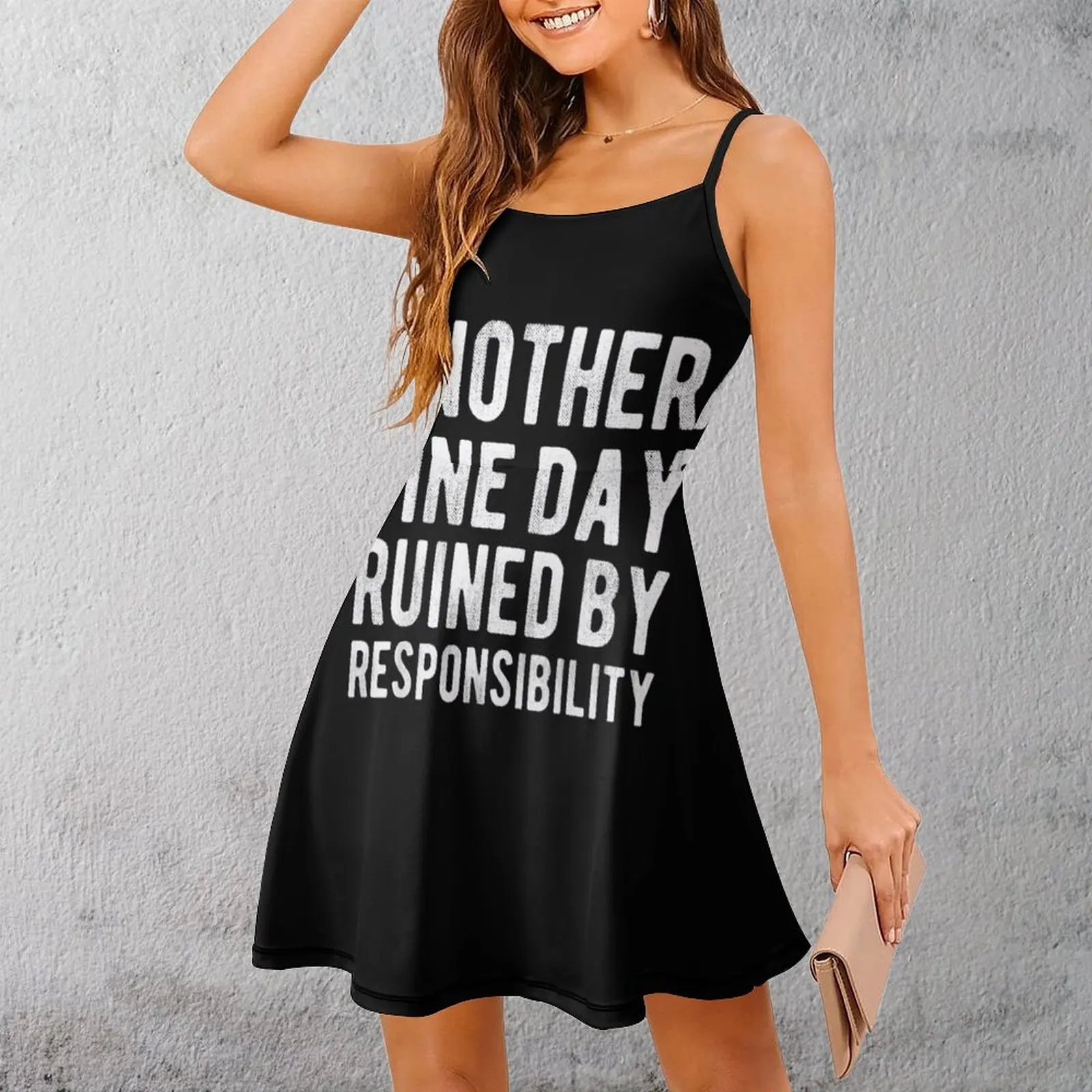 

Еще один тонкий день, разрушенная ответственность, забавное экзотическое женское платье, женское платье на бретельках, юмористические графические платья для отдыха