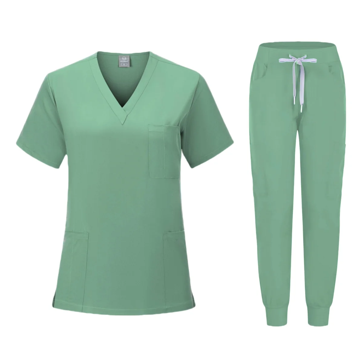 Multicolour Jogger Suits Doctor Nursing Uniforms Short Sleeve V-neck Tops Pocket Pants Nurse Scrubs Set Medical Clinical Clothes