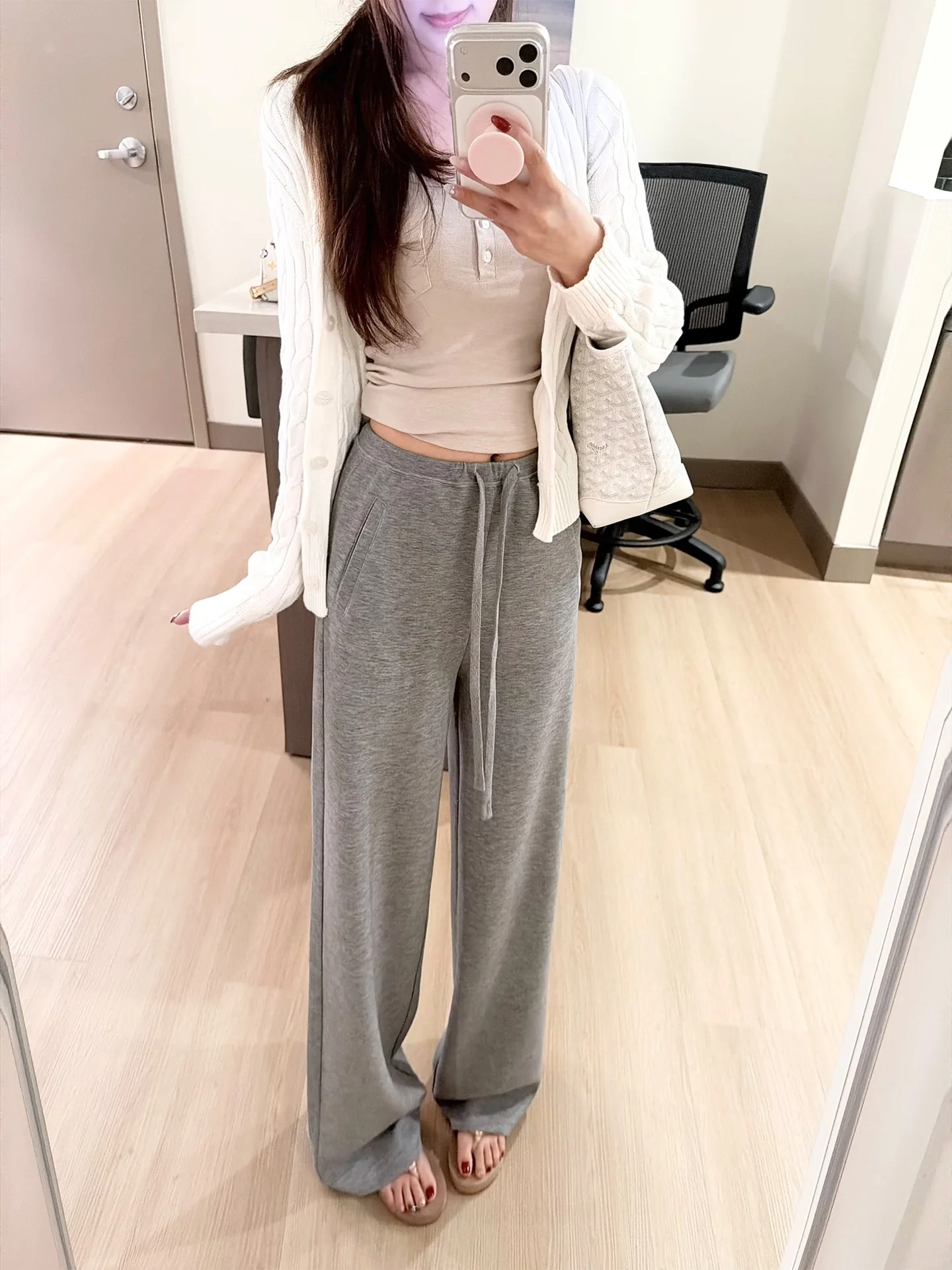 

Свободные прямые брюки на шнуровке, удобные повседневные широкие брюки с завышенной талией для женщин, девушек и студенток