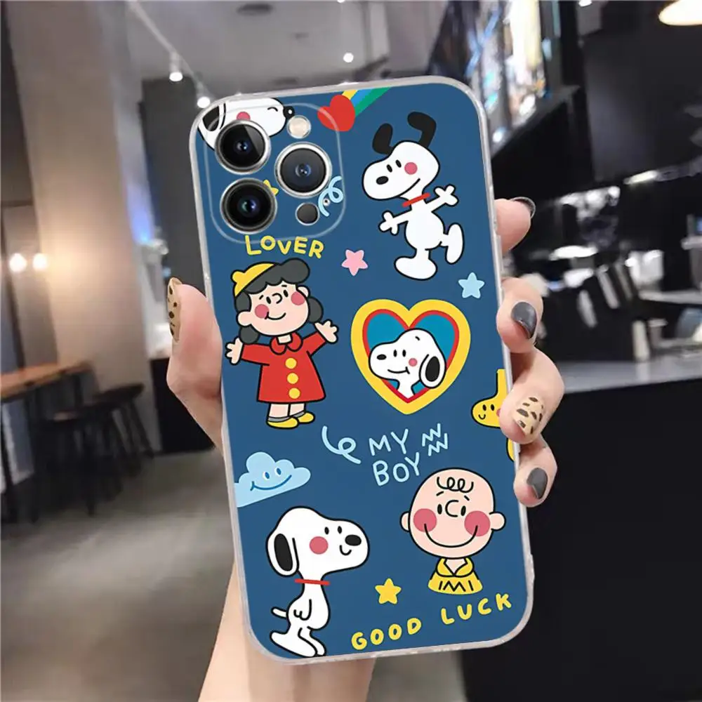 Cartoon S-Snoopys-Dog Phone Case For iPhone 15 14 11 12 13 Mini Pro XS Max Cover 6 7 8 Plus X XR SE 2020 Funda Shell