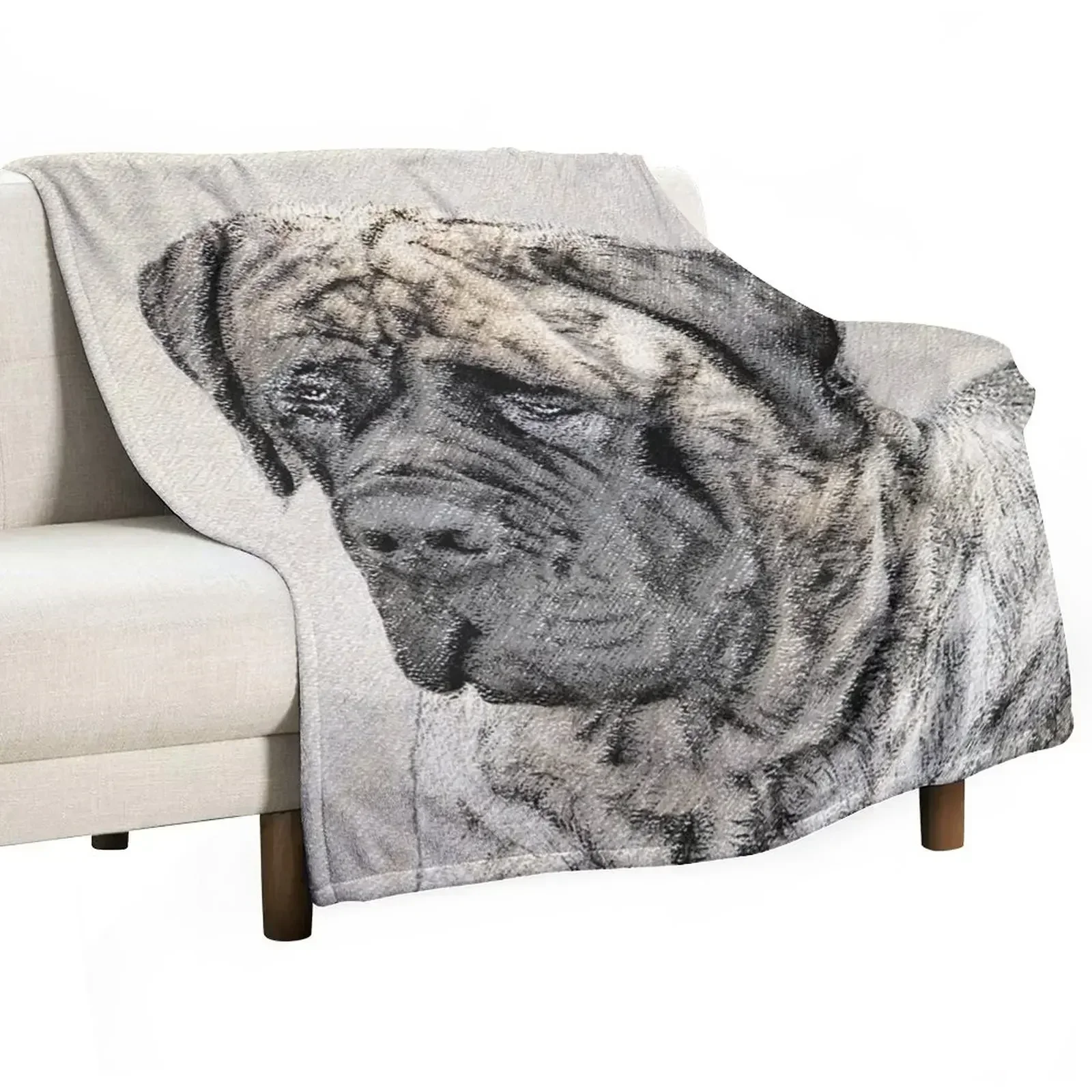 

English Mastiff (Brindle) Throw Blanket Multi-Purpose Blankets For Bed Plaid on the sofa Blankets