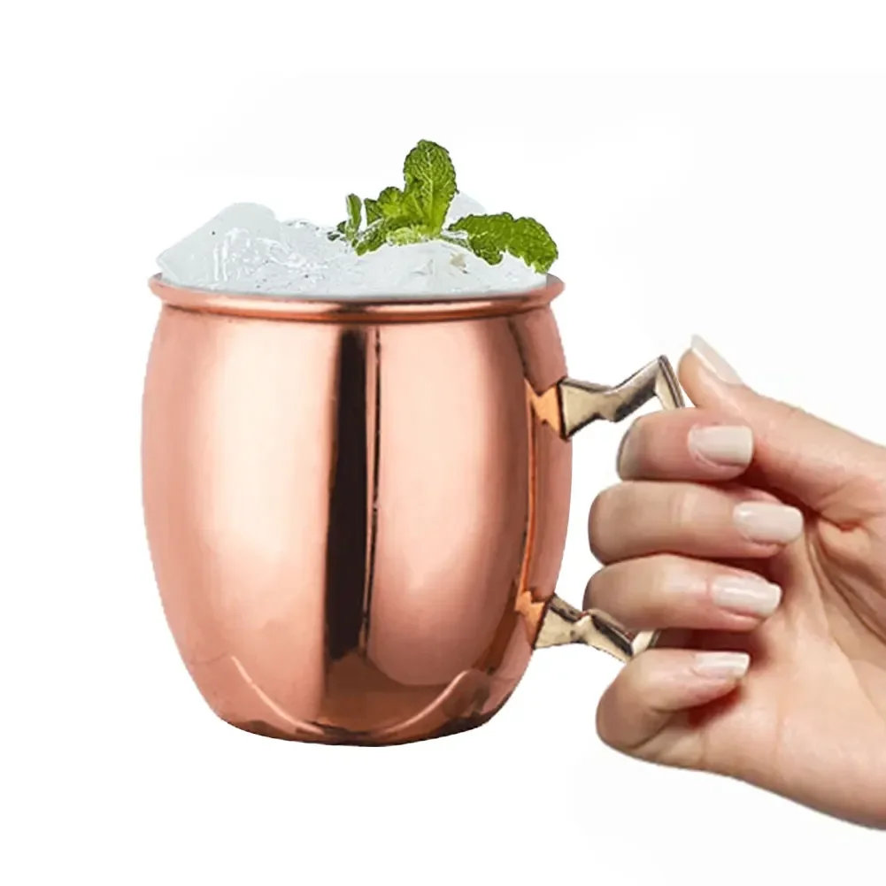 530ML/500ML Moscow Mule Mug Stainless Steel Coffee Cup with Handle Food Grade Kitchen Bar Drinkware For Cold Drink Beer Wine